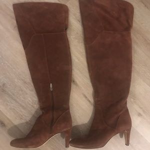 Vince Camuto over the knee brown suede boot, size 10